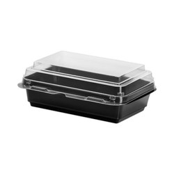 SOLO® CONTAINER,PLST,HINGED,BK 846612-PS94