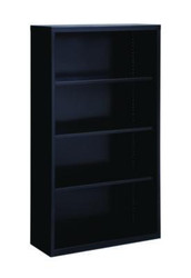 Alera® Four-Shelf Metal Bookcase, 34.5" x 13" x 60", Black 26258