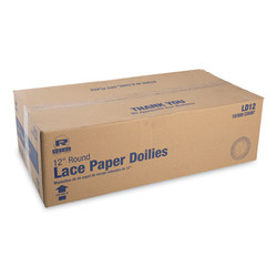 AmerCareRoyal® Lace Doilies, Round, 12", White, 5,000/Carton LD12