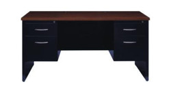 Alera® DESK,EXEC DOUBLE PED,BK 26285