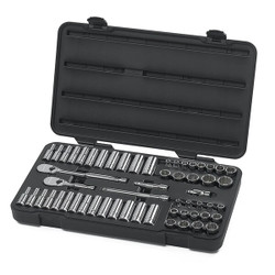 Kd Tools SAE/Metric Socket Set,3/8"Dr,12Pt,57pcs. 80551