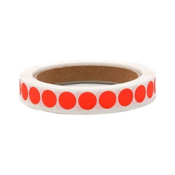 Roll Products Label,Circle,Paper,1/2" H,Red,1000 119-0002U