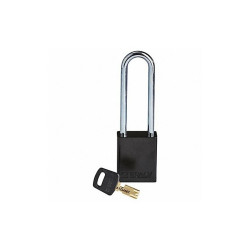 Brady Lockout Padlock,Black,1-13/16" H Body ALU-BLK-76ST-KD