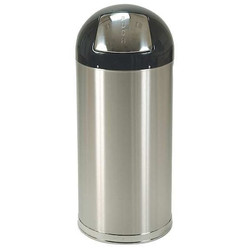 Manufacturer Varies Trash Can,Round,15 gal.,Silver 4PGG3
