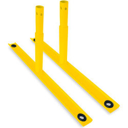 Global Industrial Flat Barrier Feet for Crowd Control Barrier Yellow Powder Coat
