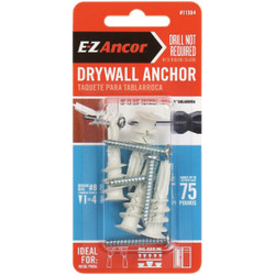 E-Z Ancor Twist-N-Lock #8 x 1-1/4 In. 75 Lbs. Drywall Anchor (4 Ct.) 11364