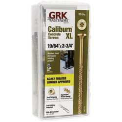 GRK Caliburn 19/64 In. x 2-3/4 In. Star-Drive XL Concrete Screws (25 Ct.) 57774