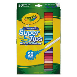 Crayola Markers,Super Tip,Washable,Assorted,PK50 585050