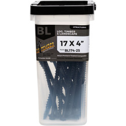 Big Timber #17 x 4 In. Hex Head Black Structure Screw (25 Ct.) BL174-25