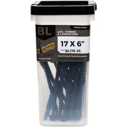 Big Timber #17 x 6 In. Hex Head Black Structure Screw (25 Ct.) BL176-25