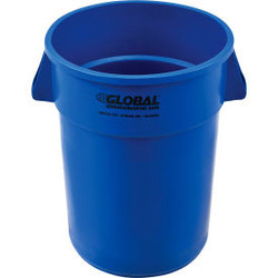 Global Industrial Plastic Trash Can - 44 Gallon Blue