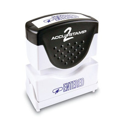Accu-Stamp2 Stamp,Blue,Entered,1-5/8"x1/2" 035573