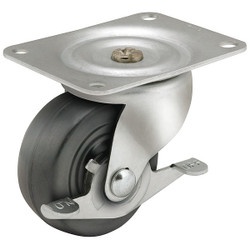 Shepherd Hardware Plate Caster,Swivel,Rubber,2 1/2"H PSQ20112ZN-3RB