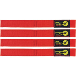 Wrap-It Storage Quick-Straps 9 In. Red Weatherproof Hook & Loop Strap (4-Pack)