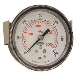 Winters Pressure Gauge,2-1/2" Dial Size,Black P9U901442UC