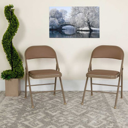 Flash Furniture HERCULES Series Double Braced Beige,PK4 4-HA-F003D-BGE-GG