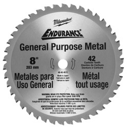 48-40-4515 Milwaukee 42T Dry Cut Cermet Tipped Circular Saw Blade, 8 in Dia