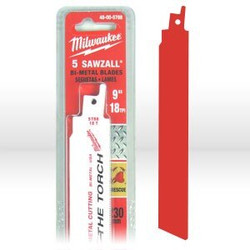 48-00-5788 Milwaukee SUPER SAWZALL TORCH Reciprocating Saw Blade,9"L x1"H,TPI/18T