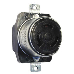 Hubbell Wiring Device-Kellems Lck Recept,50 A;Blk;Phenolic,NoNEMA,1Gng HBL3771