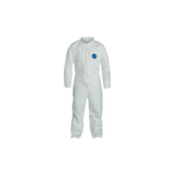 Tyvek® 400 Coverall, Serged Seams, Collar, Elastic Waist, Open Wrists/Ankles, Front Zipper, Storm Flap, White, X-Large
