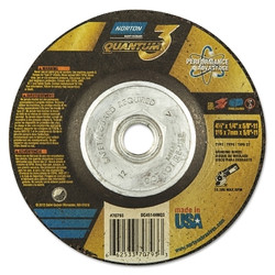 Quantum3 SG CA Type 27 Grinding Wheel, 4-1/2 in dia, 1/4 in Thick, 5/8 in-11 Arbor, 20 Grit, Ceramic Alumina Pack of 10
