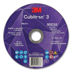 Cubitron™ 3 Cut-Off Wheel, 6 in dia x 0.045 in Thick x 7/8 in Arbor, 60+ Grit, T1