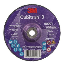 Cubitron™ 3 Depressed Center Grinding Wheel, 4 in dia x 1/4 in Thick x 3/8 in Arbor, 36+ Grit, T27