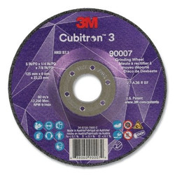 Cubitron™ 3 Depressed Center Grinding Wheel, 5 in dia x 1/4 in Thick x 7/8 in Arbor, 36+ Grit, T27