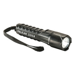 3315R Flashlight, LED, 135/15 Lumen, 18650 Battery, 5/34 hr, Black
