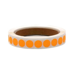Roll Products Label,Circle,Paper,1/2" H,Orange,1000 119-0002V
