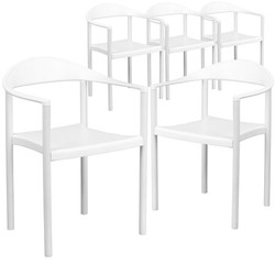 Flash Furniture HERCULES Series 1000 lb. Capacity W,PK5 5-RUT-418-WH-GG