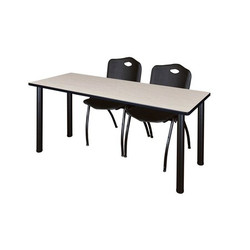 Kee Kee,Training Table,2 M Chairs,66"x24" MT6624PLBPBK47BK