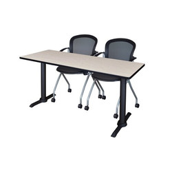 Cain Cain,60"x24",Training Table,2 Nest Chrs MTRCT6024PL23BK