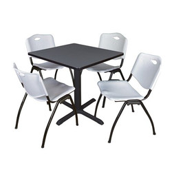 Cain Cain,30",Square Breakroom Table,4 Chrs TB3030GY47GY
