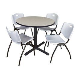 Cain Cain,36",Rnd Breakroom Table,4 M Chairs TB36RNDPL47GY