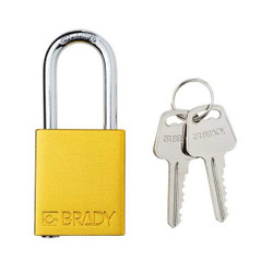 Brady Padlock,6 Pins,Yellow SDAL-YLW-38ST-KD