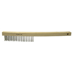 Economy Scratch Brushes, 4 X 18 Rows, Wire, Curved Hardwood Handle