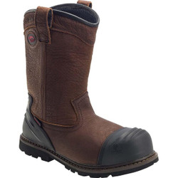 Avenger Safety Footwear Wellington Boot,W,10 1/2,Brown,PR A7876