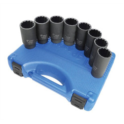 Astro Pneumatic Axle Nut Socket Set,12 pt.,8 pcs. 78868