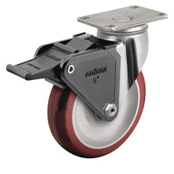 Colson Plate Caster,Swivel,Polyurethane,5 1/8"H 2.04456.944 BRK2