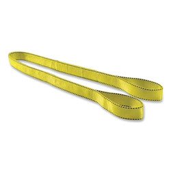 Pro-Edge® Web Sling, Eye and Eye, Polyester, 1 in W x 10 ft L, 2-Ply, w/Flat, Yellow