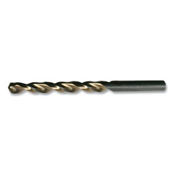 1872 Heavy-Duty Black and Gold Parabolic Flute Jobber-Length Drill Bit, 0.3750 in dia Cutting, 5 in OAL, 3/8 in