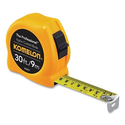 Professional Series Power Tape, 30 ft, 1 in, Inch/Metric, Nylon Coated, Yellow