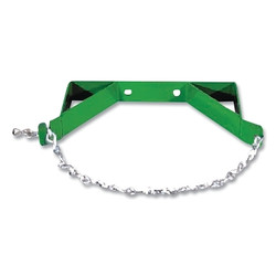 Cylinder Wall Bracket, Single with Chain, Steel, 7 in to 9-1/2 in dia Cylinder, Green