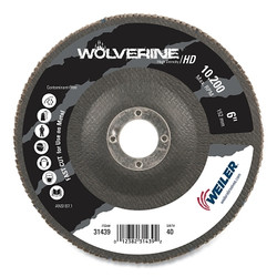 Wolverine™ Abrasive Flap Disc, 6 in dia, 40 Grit, 7/8 in arbor, 10200 RPM