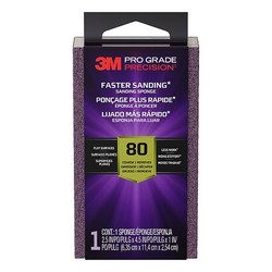 3m Sanding Sponge,2 1/2 in,Ceramic,80 Grit FSB80-PGP-1T