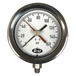 Duro Pressure Gauge ,4-1/2" Dial Size 42071013-MAXHAND