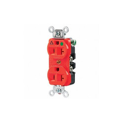 Hubbell Wiring Device-Kellems Receptacle,Red,20 A,2P3W,Back; Side,1PK IG8300R