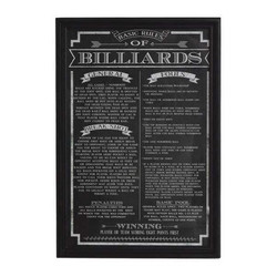 Hathaway Billiard Game Rules Wall Art,18 in H BG2029BL
