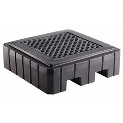 Pig Spill Containment Pallet,1 Drum,w/Drain PAK987-BK-WD